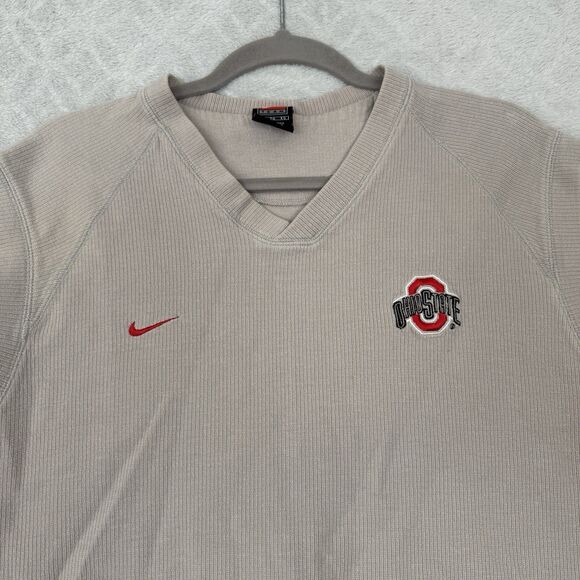 Vtg Nike Ohio State University Sweater Vest Men XL OSU Gray College Football Y2K - Picture 2 of 13